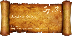 Szojka Kolos névjegykártya